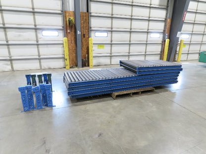34" Gravity Conveyor 2.5" Roller 31"BF 6-Sections 50'L 16.5"-23.5"H Legs