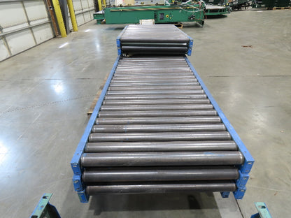 34" Gravity Conveyor 2.5" Roller 31"BF 6-Sections 50'L 16.5"-23.5"H Legs