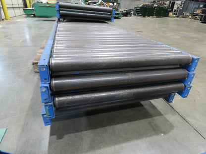 34" Gravity Conveyor 2.5" Roller 31"BF 6-Sections 50'L 16.5"-23.5"H Legs