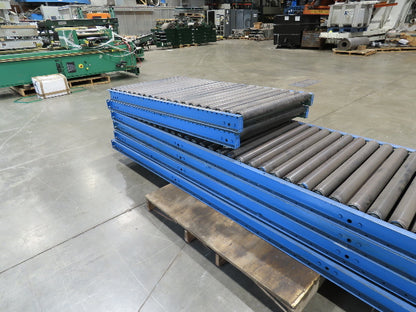 34" Gravity Conveyor 2.5" Roller 31"BF 6-Sections 50'L 16.5"-23.5"H Legs