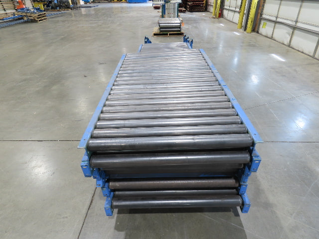 34" Gravity Conveyor 2.5" Roller 31"BF 6-Sections 50'L 16.5"-23.5"H Legs