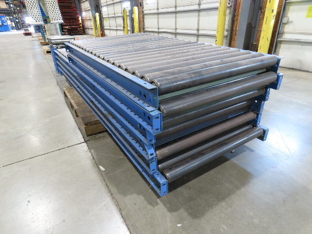 34" Gravity Conveyor 2.5" Roller 31"BF 6-Sections 50'L 16.5"-23.5"H Legs