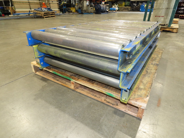 Lewco 30"W x 54"L Gravity Conveyor 2.5" Roller 27"BF 3-Sections 13' 6"Length