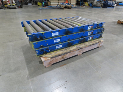 Lewco 30"W x 54"L Gravity Conveyor 2.5" Roller 27"BF 3-Sections 13' 6"Length