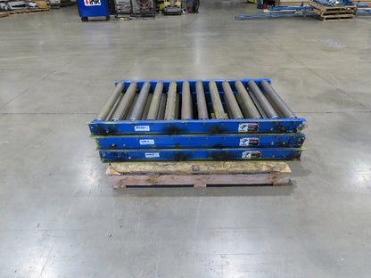 Lewco 30"W x 54"L Gravity Conveyor 2.5" Roller 27"BF 3-Sections 13' 6"Length