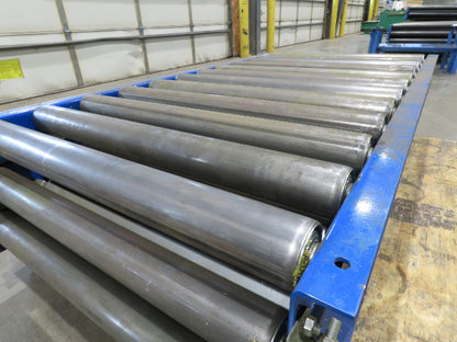 Lewco 30"W x 54"L Gravity Conveyor 2.5" Roller 27"BF 3-Sections 13' 6"Length