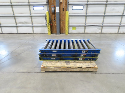 Lewco 30"W x 54"L Gravity Conveyor 2.5" Roller 27"BF 3-Sections 13' 6"Length