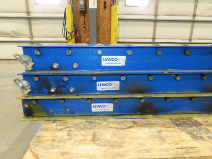 Lewco 30"W x 54"L Gravity Conveyor 2.5" Roller 27"BF 3-Sections 13' 6"Length