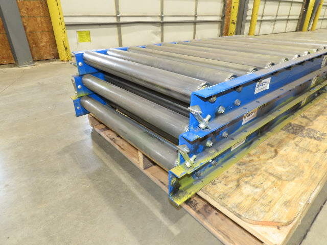 Lewco 30"W x 54"L Gravity Conveyor 2.5" Roller 27"BF 3-Sections 13' 6"Length