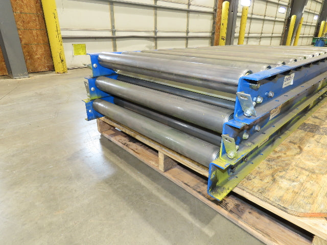 Lewco 30"W x 54"L Gravity Conveyor 2.5" Roller 27"BF 3-Sections 13' 6"Length