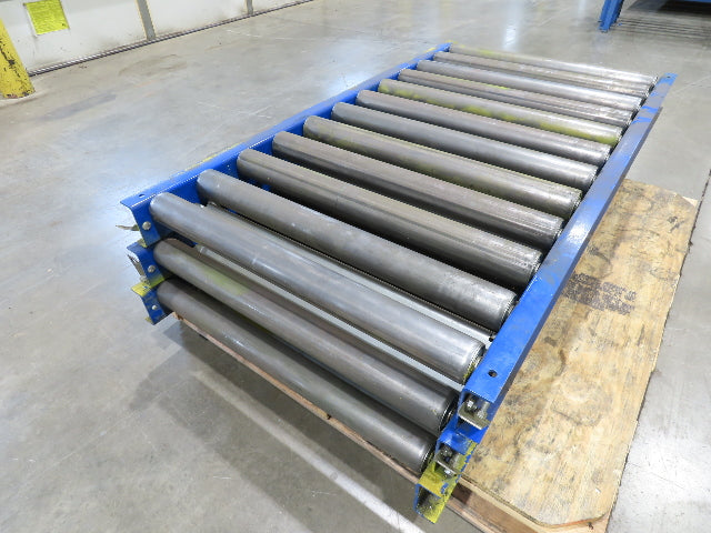 Lewco 30"W x 54"L Gravity Conveyor 2.5" Roller 27"BF 3-Sections 13' 6"Length