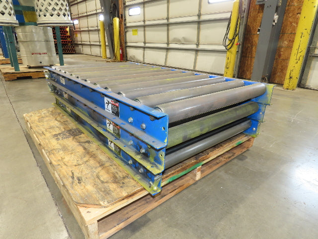 Lewco 30"W x 54"L Gravity Conveyor 2.5" Roller 27"BF 3-Sections 13' 6"Length