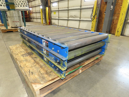 Lewco 30"W x 54"L Gravity Conveyor 2.5" Roller 27"BF 3-Sections 13' 6"Length