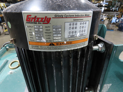 Grizzly G0601 Cyclone Dust Collector Dual Bag Filter 5Hp 3PH 2184 CFM 55Gal