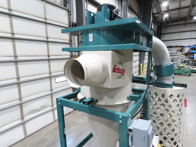 Grizzly G0601 Cyclone Dust Collector Dual Bag Filter 5Hp 3PH 2184 CFM 55Gal