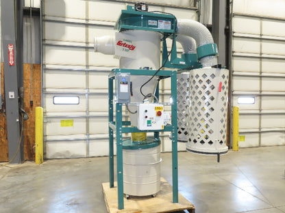 Grizzly G0601 Cyclone Dust Collector Dual Bag Filter 5Hp 3PH 2184 CFM 55Gal