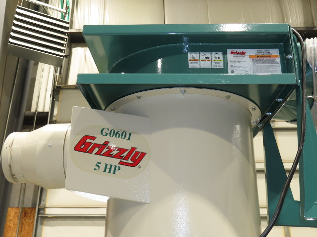 Grizzly G0601 Cyclone Dust Collector Dual Bag Filter 5Hp 3PH 2184 CFM 55Gal