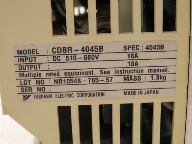 Yaskawa CDBR-4045B Dynamic Braking Module 400VDC 18A 45kW