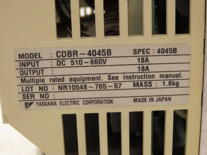 Yaskawa CDBR-4045B Dynamic Braking Module 400VDC 18A 45kW