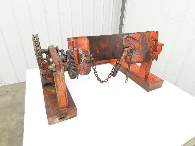 Wesco Drum Lifter 1400 lb 55 gal Barrel Fork Pockets Chain Wheel Tipper