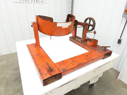 Wesco Drum Lifter 1400 lb 55 gal Barrel Fork Pockets Chain Wheel Tipper