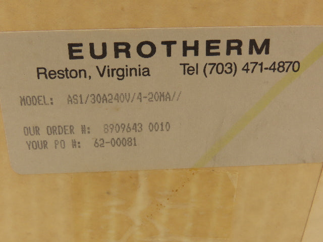 Eurotherm AS1/30A240V/4-20MA Single Phase AmpStack SCR Power Controller 240V 30A