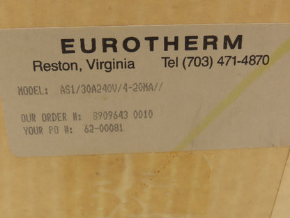 Eurotherm AS1/30A240V/4-20MA Single Phase AmpStack SCR Power Controller 240V 30A