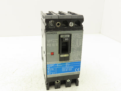 Siemens ED63B080 Sentron Circuit Breaker 600V 3 Pole 80A