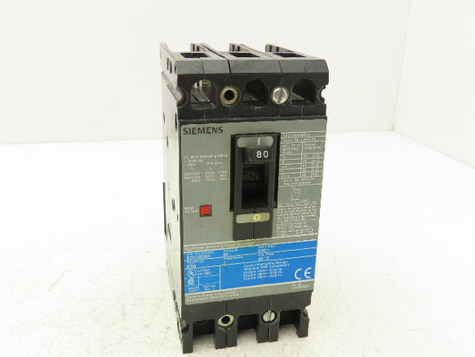 Siemens ED63B080 Sentron Circuit Breaker 600V 3 Pole 80A
