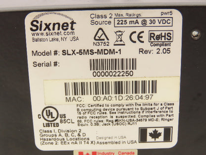 Sixnet SLX-5MS-MDM-1 Industrial Land Line Modem Remote Access Switch
