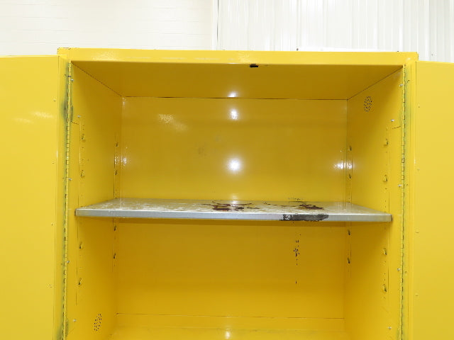 Eagle 1932 Yellow Flammable Safety Cabinet Dual Door 30 Gallon Liquid One Shelf