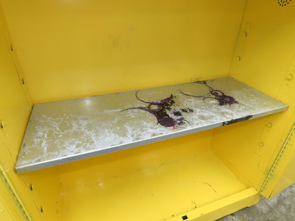 Eagle 1932 Yellow Flammable Safety Cabinet Dual Door 30 Gallon Liquid One Shelf