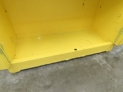 Eagle 1932 Yellow Flammable Safety Cabinet Dual Door 30 Gallon Liquid One Shelf