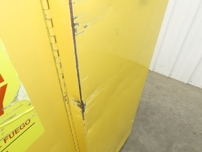 Eagle 1932 Yellow Flammable Safety Cabinet Dual Door 30 Gallon Liquid One Shelf