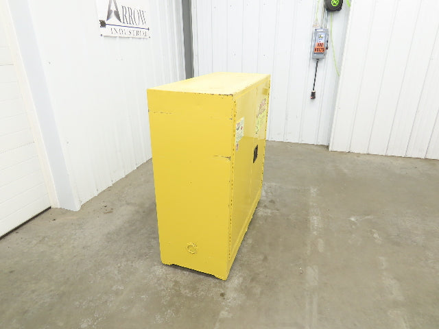 Eagle 1932 Yellow Flammable Safety Cabinet Dual Door 30 Gallon Liquid One Shelf