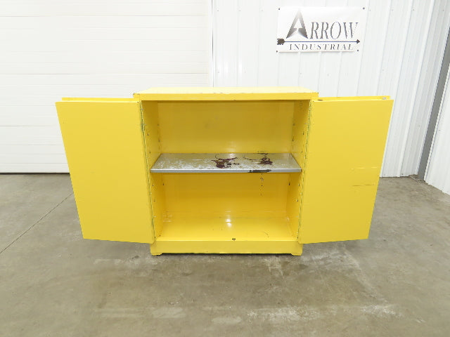 Eagle 1932 Yellow Flammable Safety Cabinet Dual Door 30 Gallon Liquid One Shelf