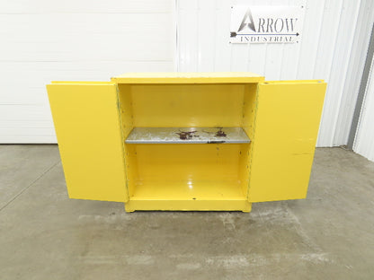 Eagle 1932 Yellow Flammable Safety Cabinet Dual Door 30 Gallon Liquid One Shelf
