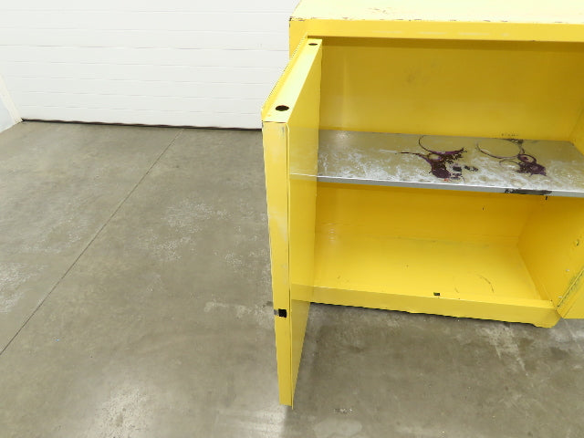 Eagle 1932 Yellow Flammable Safety Cabinet Dual Door 30 Gallon Liquid One Shelf