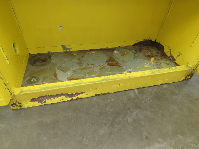 Yellow Flammable Safety Cabinet Dual Door 30 Gallon Liquid One Shelf