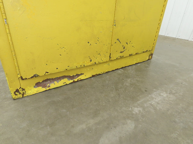 Yellow Flammable Safety Cabinet Dual Door 30 Gallon Liquid One Shelf