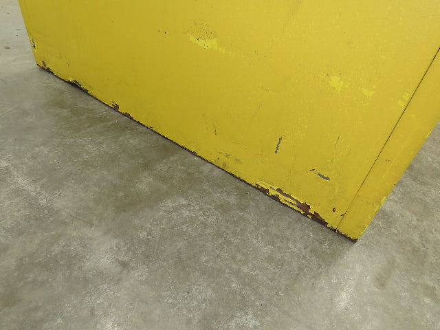 Yellow Flammable Safety Cabinet Dual Door 30 Gallon Liquid One Shelf