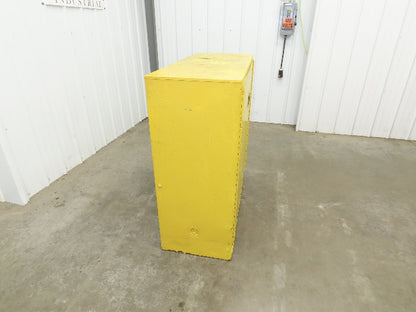 Yellow Flammable Safety Cabinet Dual Door 30 Gallon Liquid One Shelf