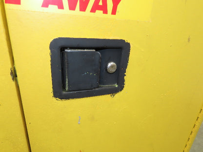 Yellow Flammable Safety Cabinet Dual Door 30 Gallon Liquid One Shelf