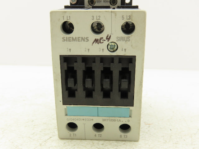 Siemens 3RT1-036-1AK60 Sirius Motor Starter Contactor 50Hp 575V 3Ph