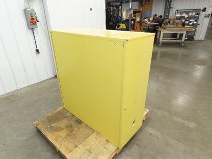 Securall A140 Yellow Flammable Safety Cabinet Dual Door 40 Gallon Liquid