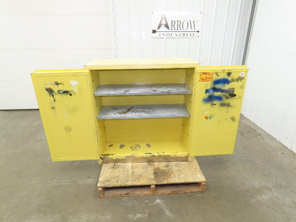 Securall A140 Yellow Flammable Safety Cabinet Dual Door 40 Gallon Liquid