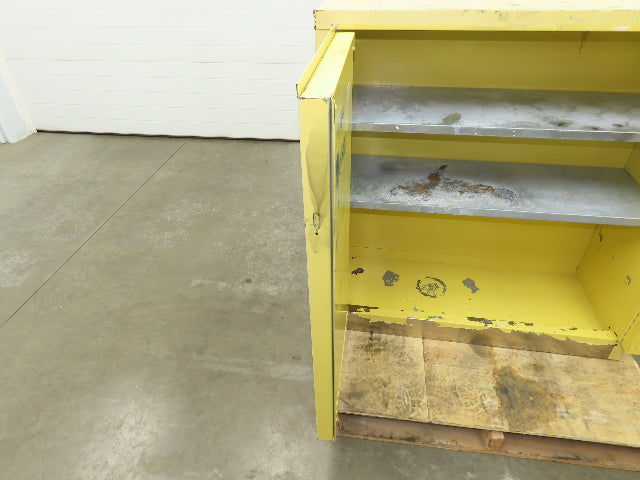Securall A140 Yellow Flammable Safety Cabinet Dual Door 40 Gallon Liquid