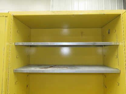 Securall A140 Yellow Flammable Safety Cabinet Dual Door 40 Gallon Liquid