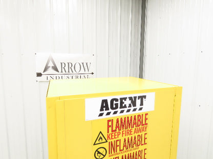 Agent 1068340 Flammable Safety Cabinet 12 Gallon Liquid Yellow 1 Shelf