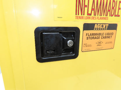 Agent 1068340 Flammable Safety Cabinet 12 Gallon Liquid Yellow 1 Shelf